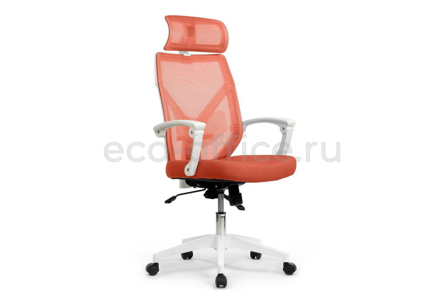 Кресло RV Chair OLIVER W-203 AC Белый пластик / Оранжевая ткань купить в Челябинске