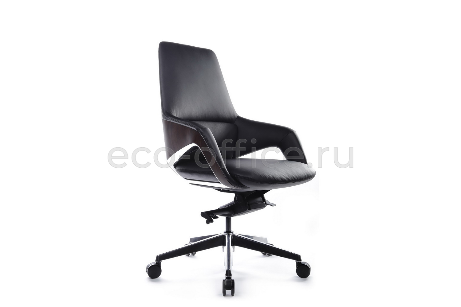 Кресло руководителя RV Design AURA-M FK005-B Чёрная кожа купить в Челябинске