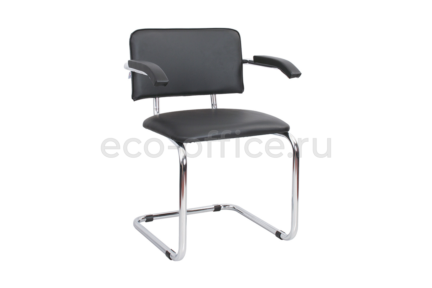 Стул посетителя SYLWIA Chrome ARM 450321/V4 Чёрная экокожа купить в Челябинске