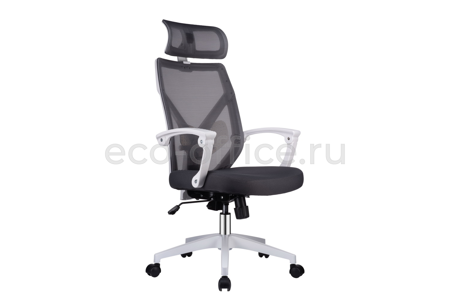 Кресло RV Chair OLIVER W-203 AC Белый пластик / Серая ткань купить в Челябинске