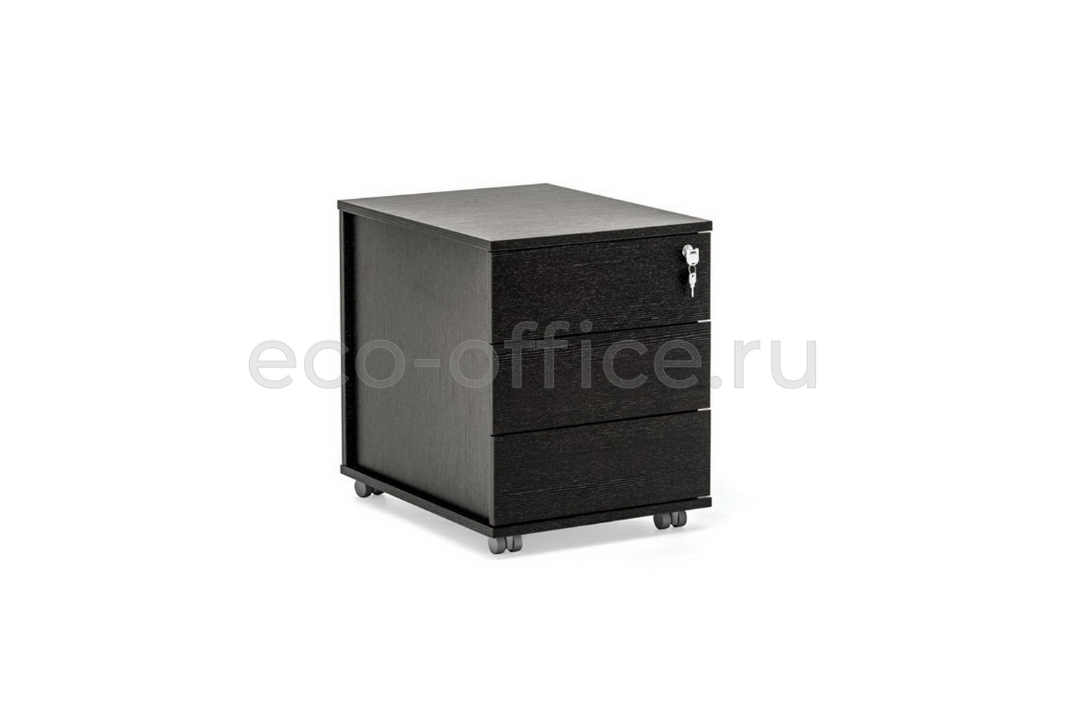 Тумба подкатная 3 ящика ALEA PCC713SLSL04AYM Черное Дерево купить в Челябинске