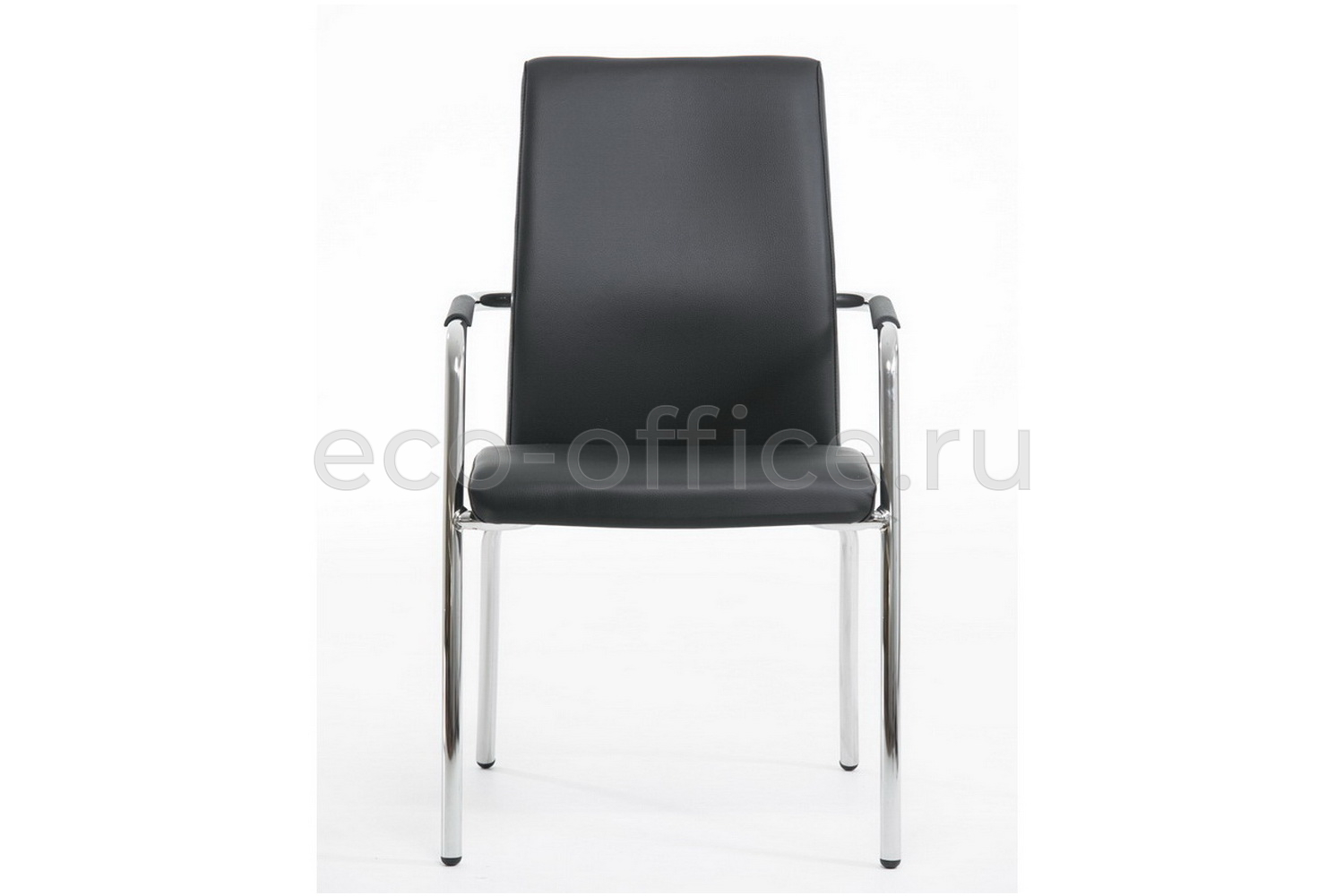 Конференц-кресло Profoffice WELL SEAT на 4 опорах Чёрная экокожа  стоимость