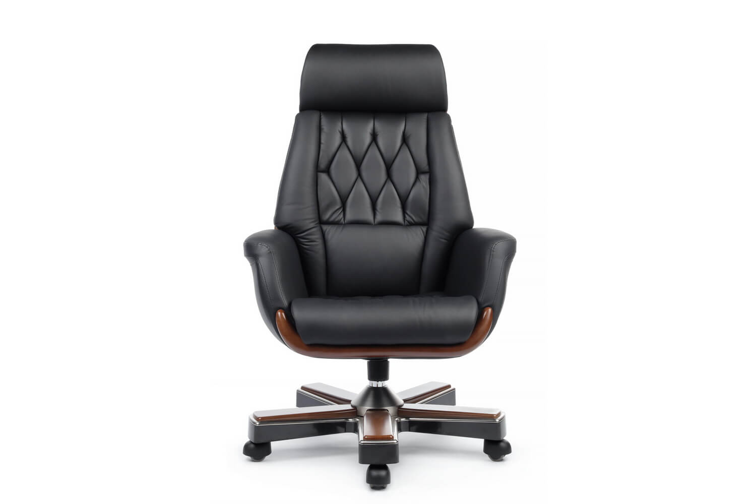кресло руководителя rv design byron ys1505a чёрная кожа фото
