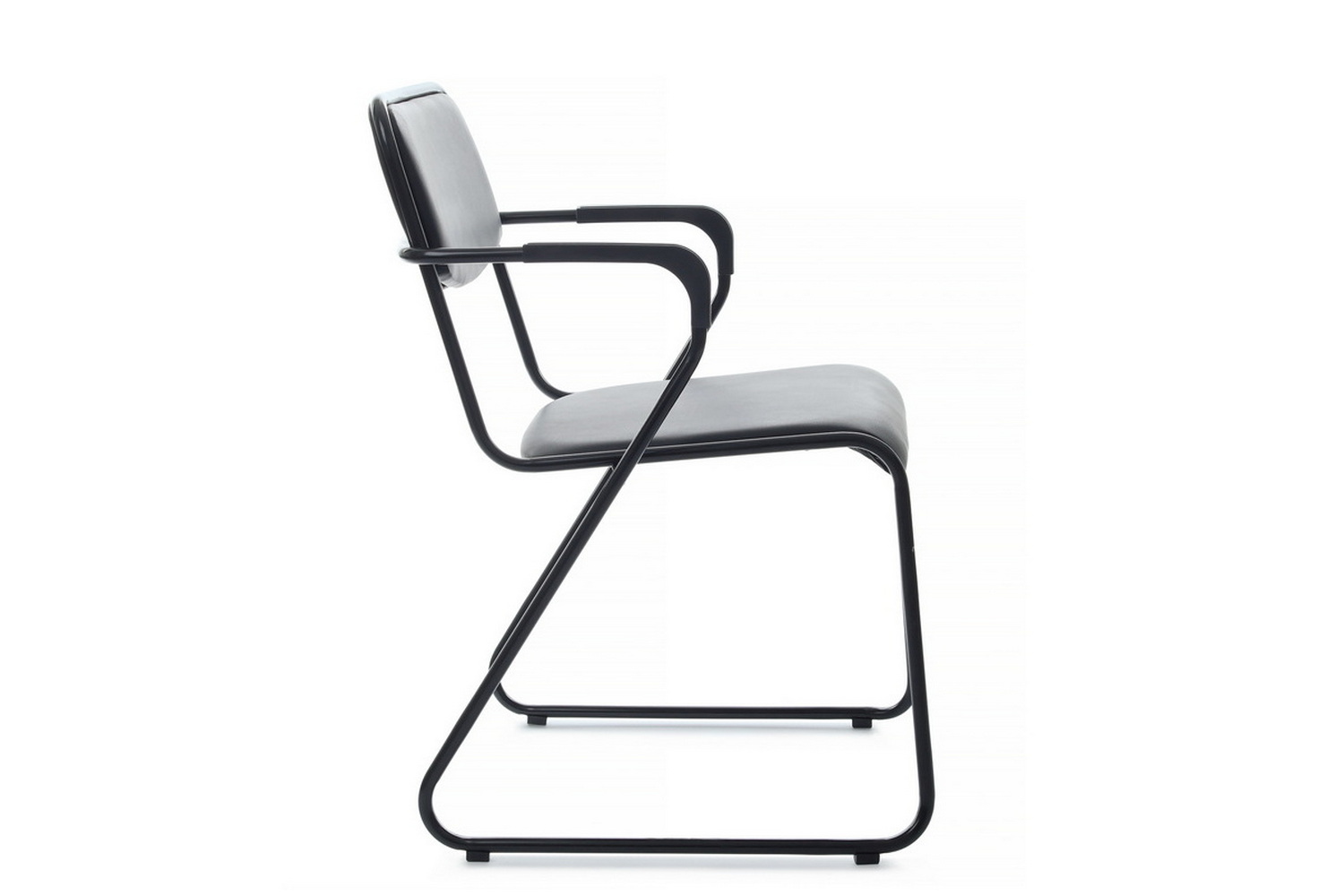 кресло rv chair nix plus omkl-03b чёрная экокожа / чёрный металл фото