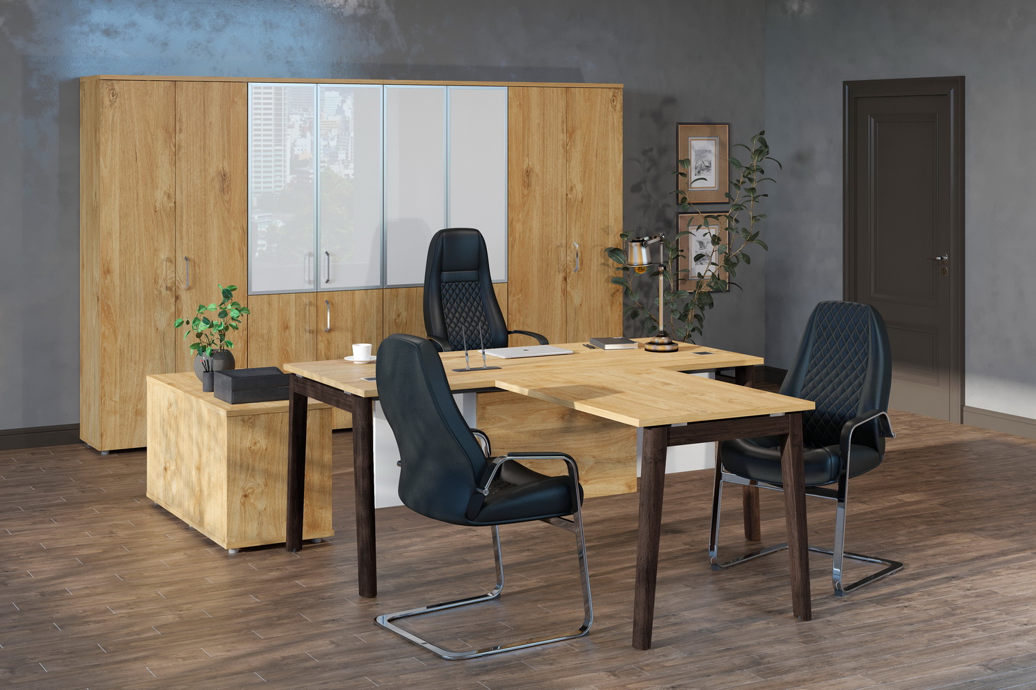 Кабинет руководителя ONIX WOOD DIRECT Денвер Светлый / Дуб Тёмный  стоимость