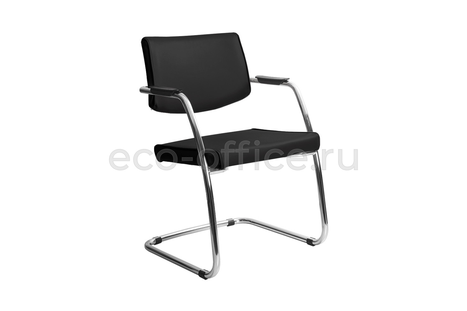 Стул посетителя DELTA PA Chrome 450330-07/V4 Чёрная экокожа купить в Челябинске