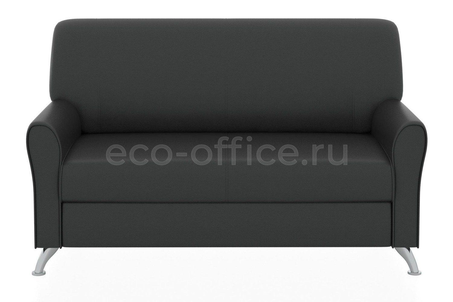 Двухместный диван ЕВРОПА экокожа Euroline 9100 Чёрный купить в Челябинске