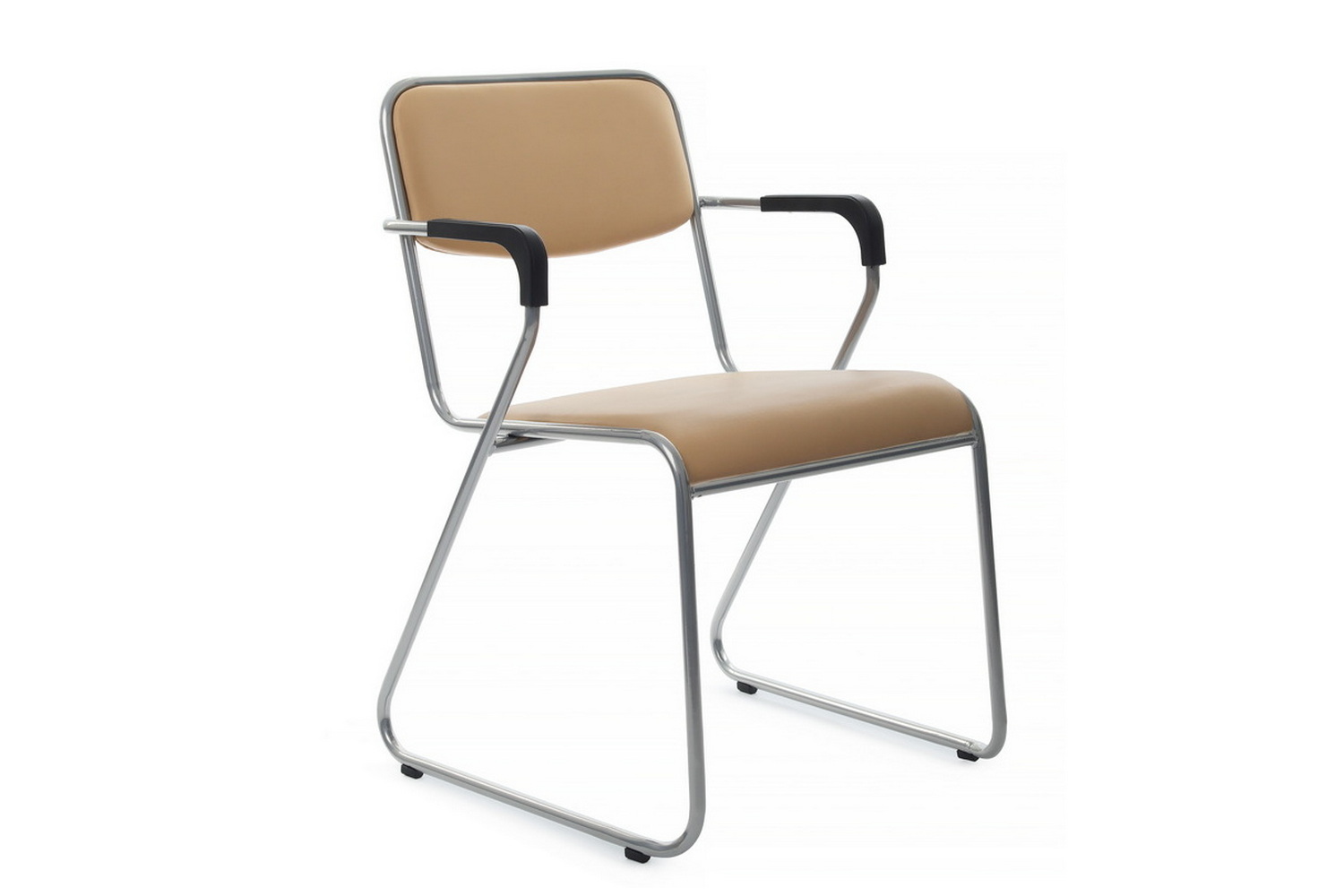кресло rv chair nix plus omkl-04 бежевая экокожа / хром металл фото