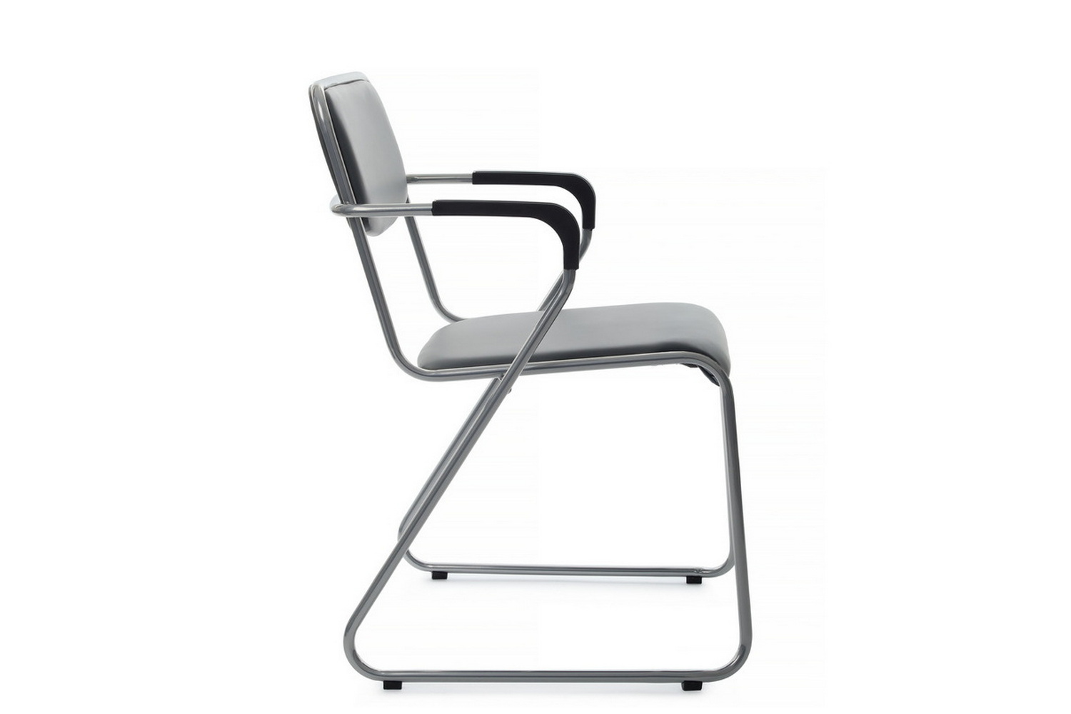 кресло rv chair nix plus omkl-03 серая экокожа / хром металл фото