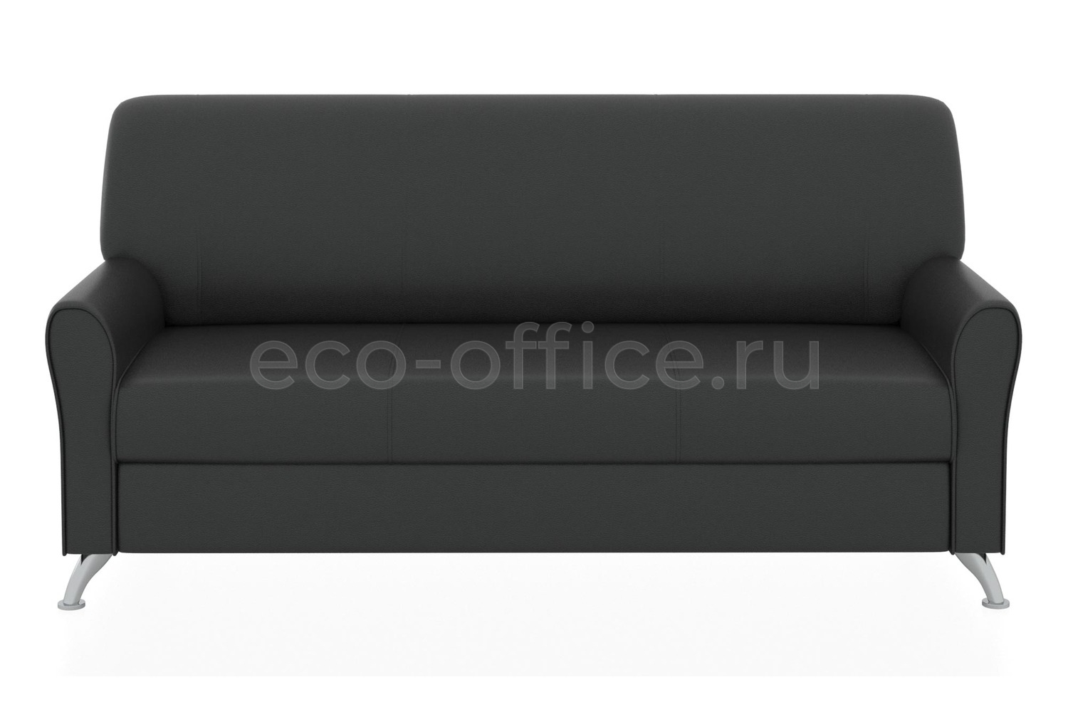 Трехместный диван ЕВРОПА экокожа Euroline 9100 Чёрный купить в Челябинске
