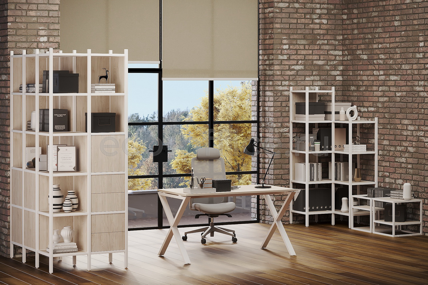 Стеллаж наборный LOFT Денвер Светлый / Белый металл  стоимость