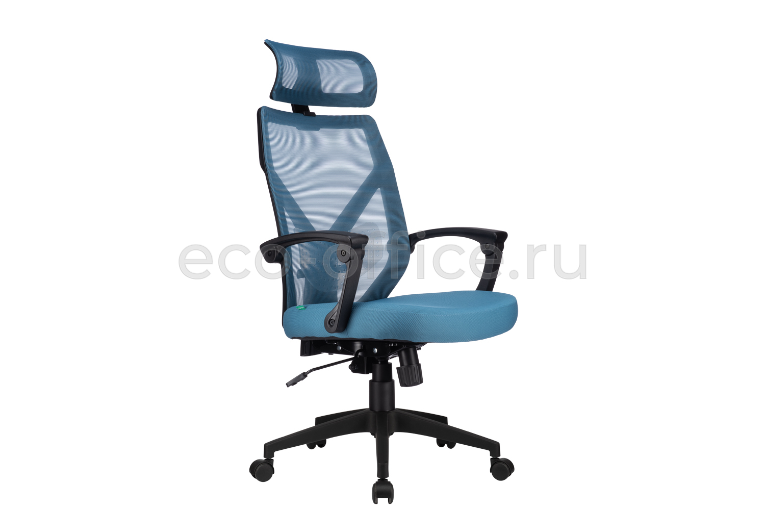 Кресло RV Chair OLIVER W-203 AC Чёрный пластик / Синяя ткань купить в Челябинске