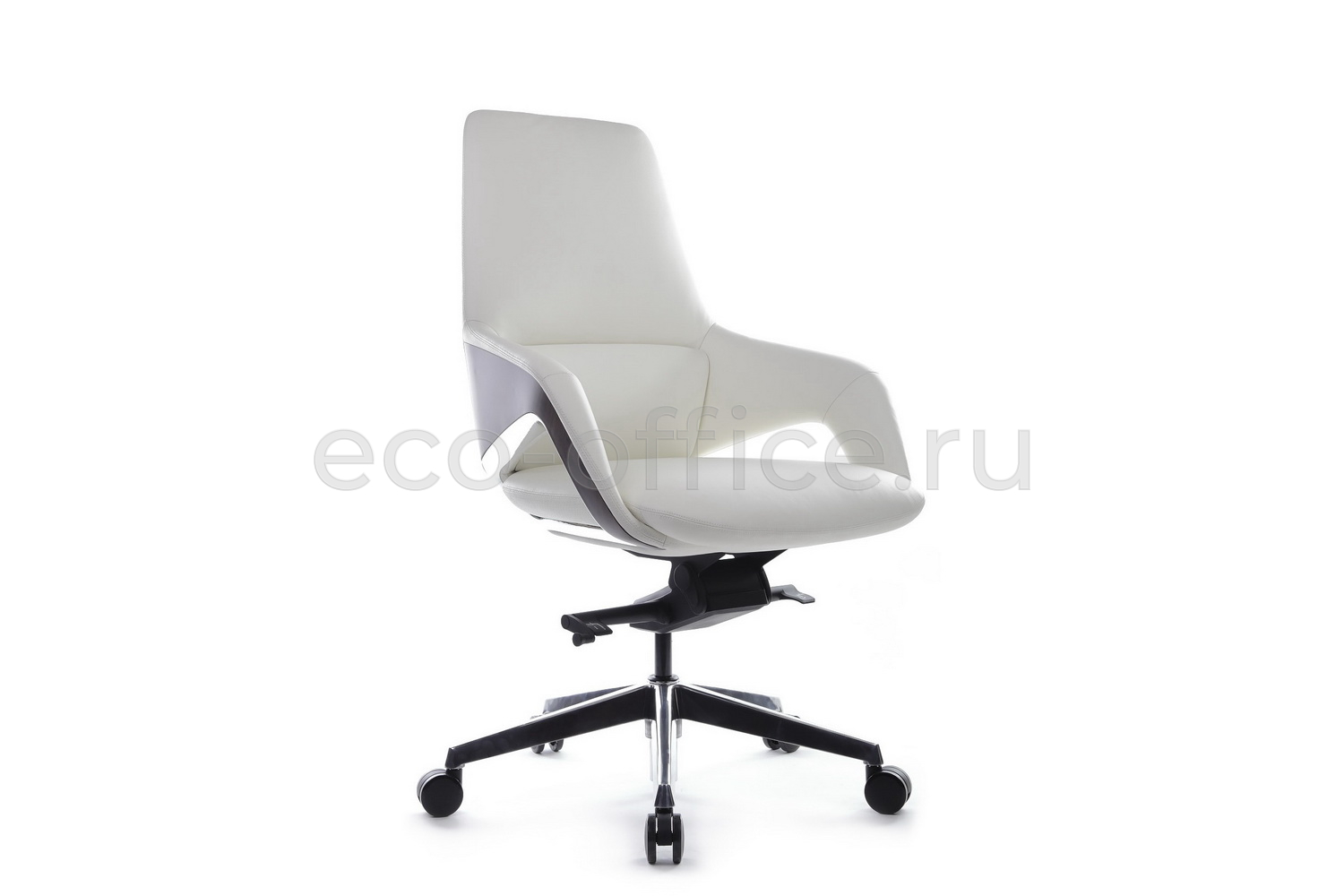 Кресло руководителя RV Design AURA-M FK005-B Белая кожа купить в Челябинске