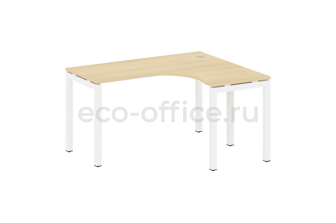Стол криволинейный правый METAL SYSTEM QUATTRO 5x5 50БП.СА-3 Пр Акация Лорка / Белый металл купить в Челябинске