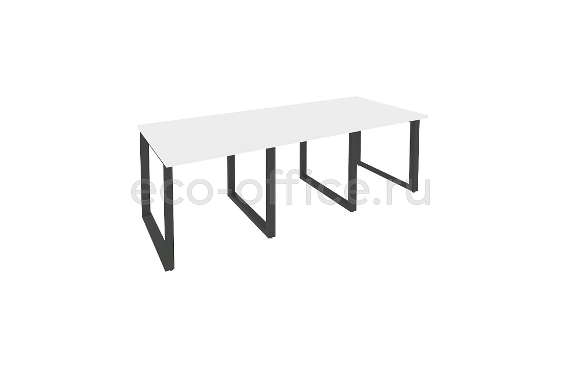 Стол переговорный (3 столешницы) ONIX O.MO-PRG-3.0 Белый Бриллиант / Антрацит металл  купить в Челябинске
