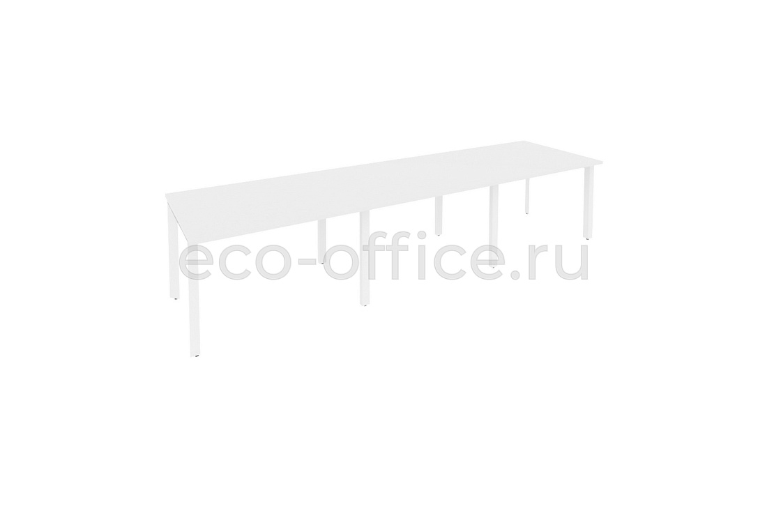 Стол переговорный (3 столешницы) ONIX O.MP-PRG-3.2 Белый Бриллиант / Белый металл  купить в Челябинске
