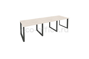 Стол переговорный (3 столешницы) ONIX O.MO-PRG-3.1 Денвер Светлый / Антрацит металл фото