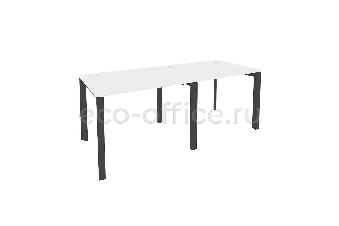 Рабочая станция на П-образном м/к ONIX O.MP-RS-2.1.8 Белый Бриллиант / Антрацит металл  купить в Челябинске