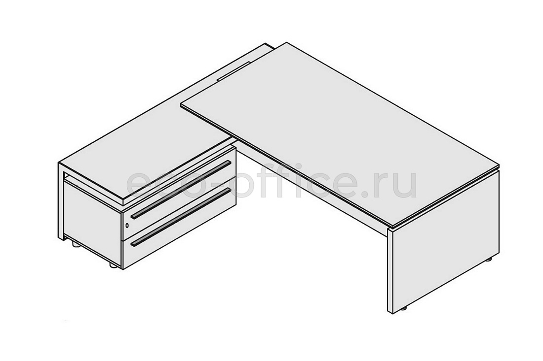 Стол руководителя с левой приставкой (с top access) E.O.S. 118217 Light Poplar (Cod.64)  стоимость