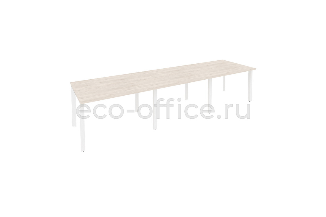 Стол переговорный (3 столешницы) ONIX O.MP-PRG-3.2 Денвер Светлый / Белый металл  купить в Челябинске