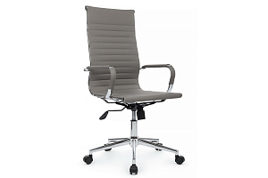 Кресло руководителя RV Chair HUGO 6002-1SE Серая экокожа фото