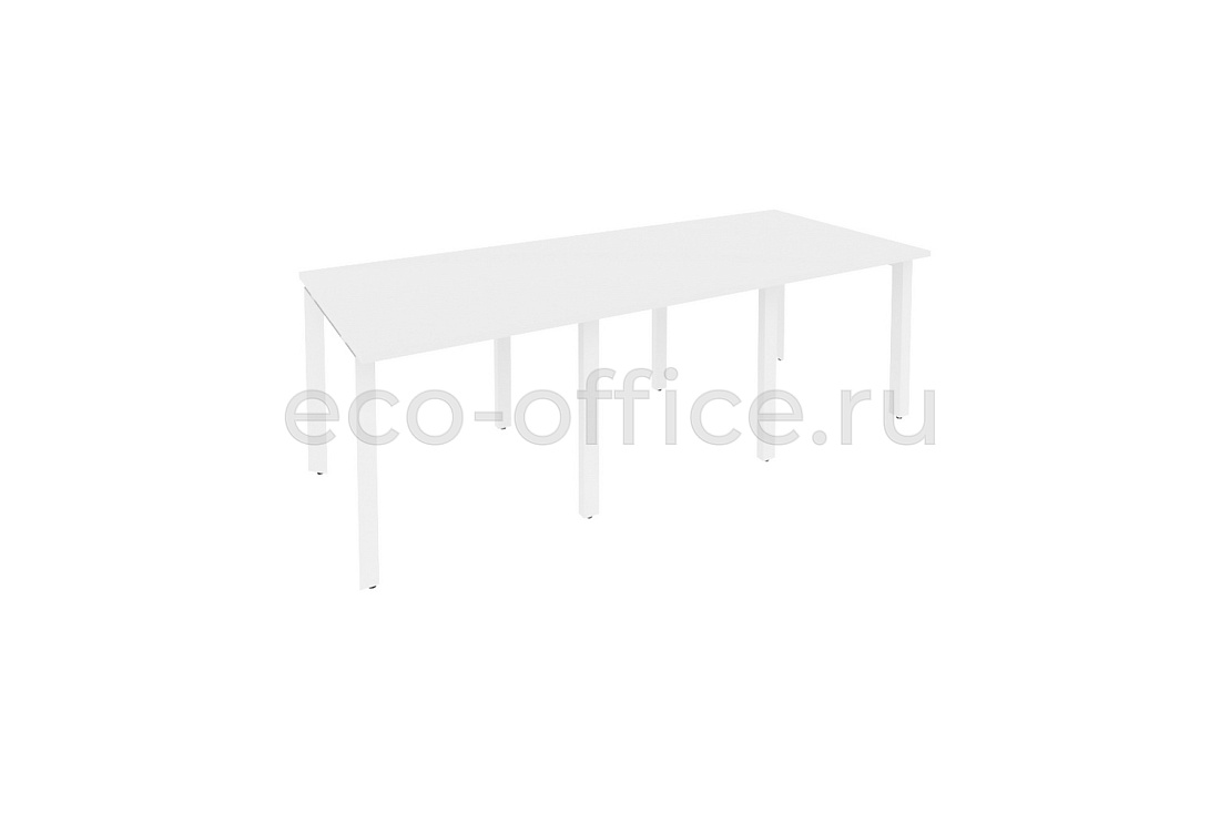 Стол переговорный (3 столешницы) ONIX O.MP-PRG-3.0 Белый Бриллиант / Белый металл  купить в Челябинске