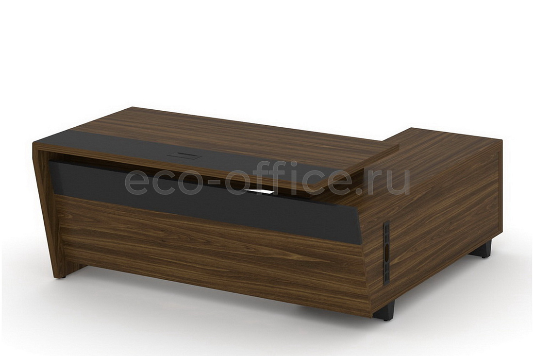 Стол руководителя с опорной тумбой CORNER COR.SRT-18(L) Орех Лоренцо купить в Челябинске