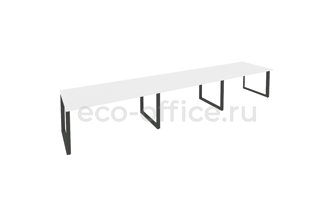 Стол переговорный (3 столешницы) ONIX O.MO-PRG-3.4 Белый Бриллиант / Антрацит металл  купить в Челябинске