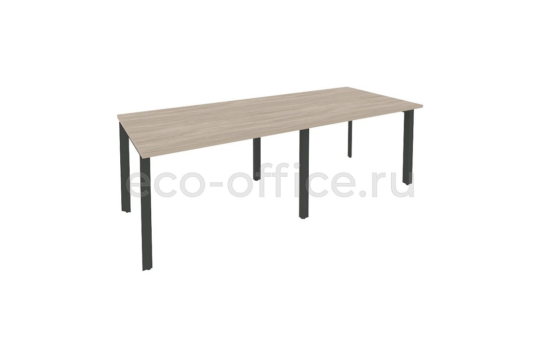 Стол переговорный (2 столешницы) ONIX O.MP-PRG-2.2 Дуб Аттик / Антрацит металл  купить в Челябинске