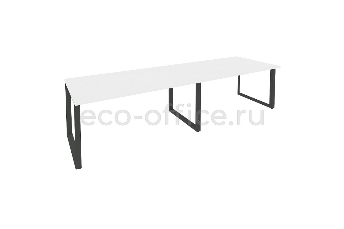 Стол переговорный (2 столешницы) ONIX O.MO-PRG-2.4 Белый Бриллиант / Антрацит металл  купить в Челябинске