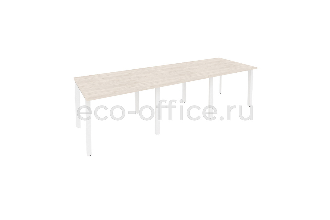 Стол переговорный (3 столешницы) ONIX O.MP-PRG-3.1 Денвер Светлый / Белый металл  купить в Челябинске