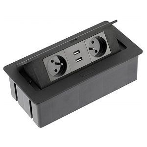 Лючок 2 розетки с USB-разъемами Кабель-менеджмент CBM33622304 фото