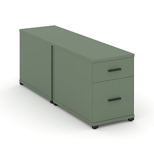 Тумба двухсторонняя опорная/приставная 1 ящ.+1 распаш. фасад Концепт CN.DTGO-004 B Кобо/Металл Черный фото