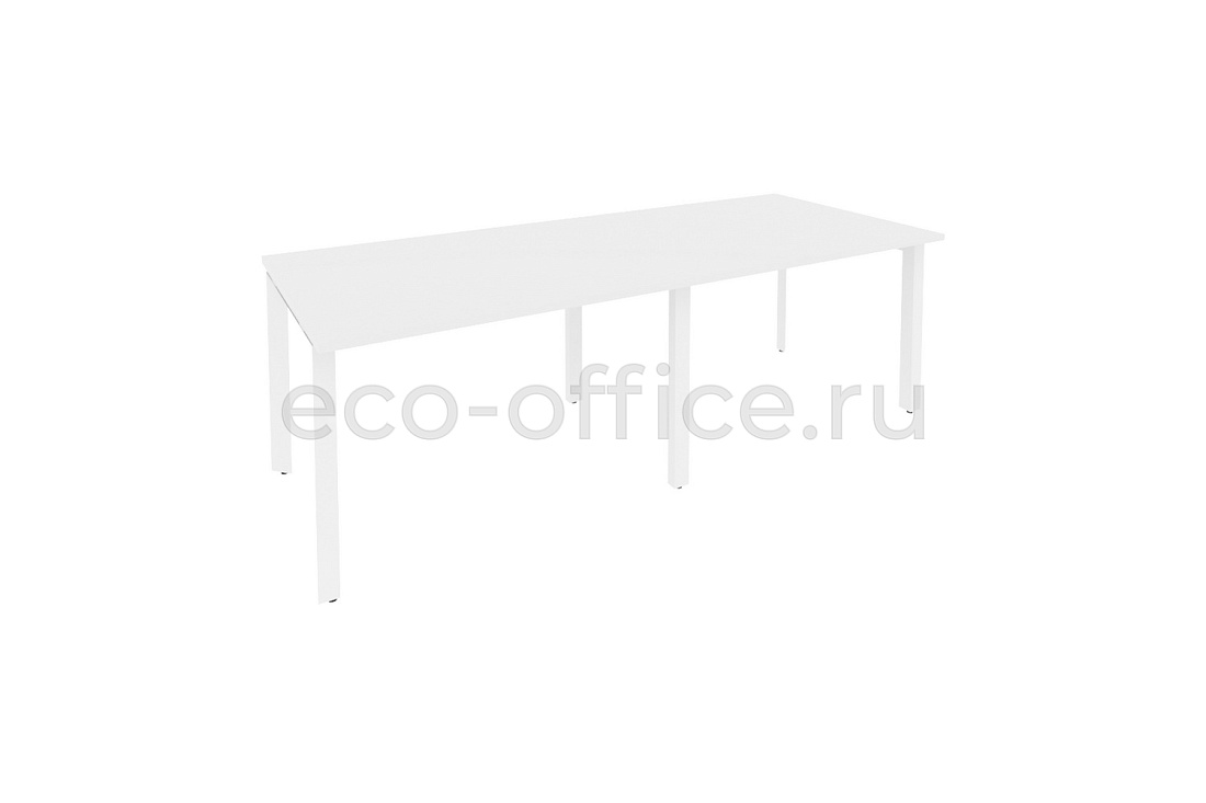 Стол переговорный (2 столешницы) ONIX O.MP-PRG-2.2 Белый Бриллиант / Белый металл  купить в Челябинске