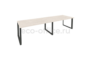 Стол переговорный (2 столешницы) ONIX O.MO-PRG-2.4 Денвер Светлый / Антрацит металл фото