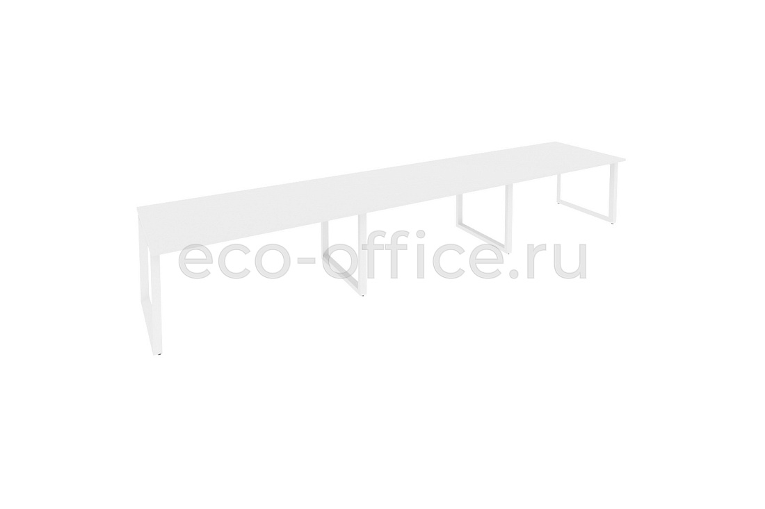 Стол переговорный (3 столешницы) ONIX O.MO-PRG-3.4 Белый Бриллиант / Белый металл  купить в Челябинске