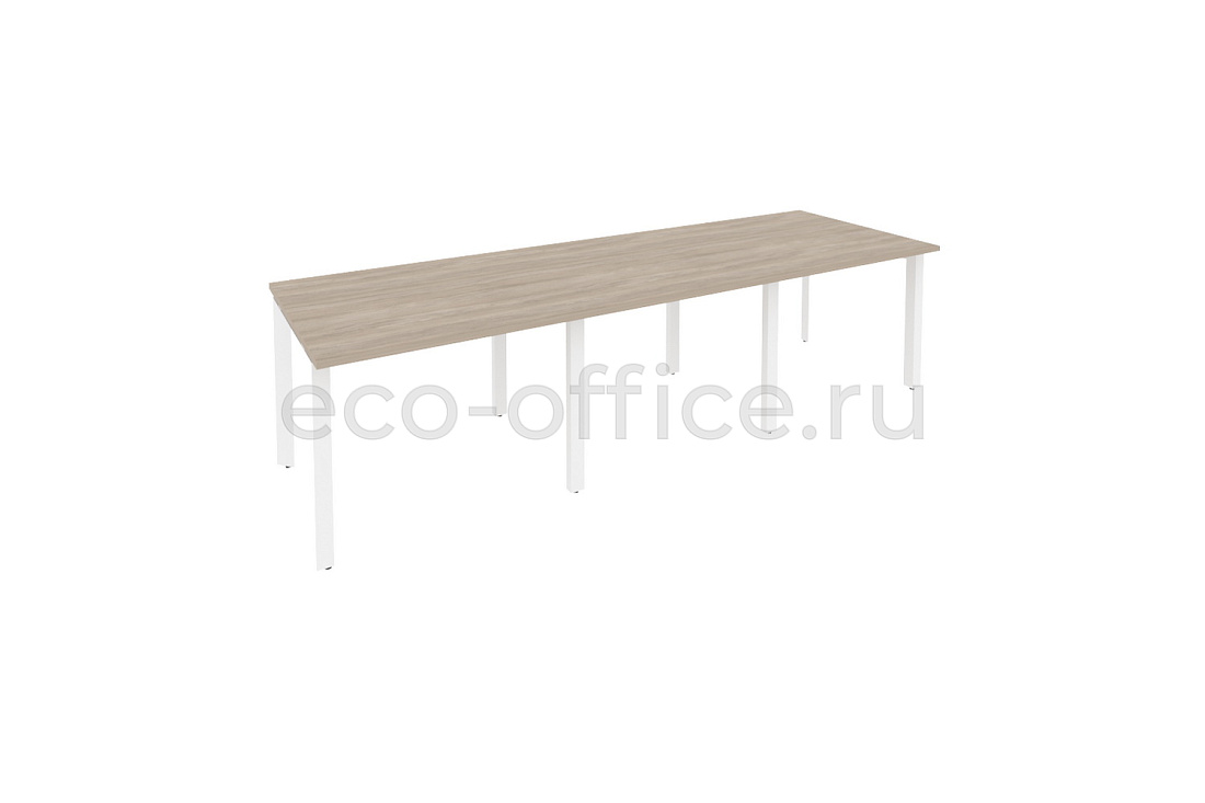 Стол переговорный (3 столешницы) ONIX O.MP-PRG-3.1 Дуб Аттик / Белый металл  купить в Челябинске