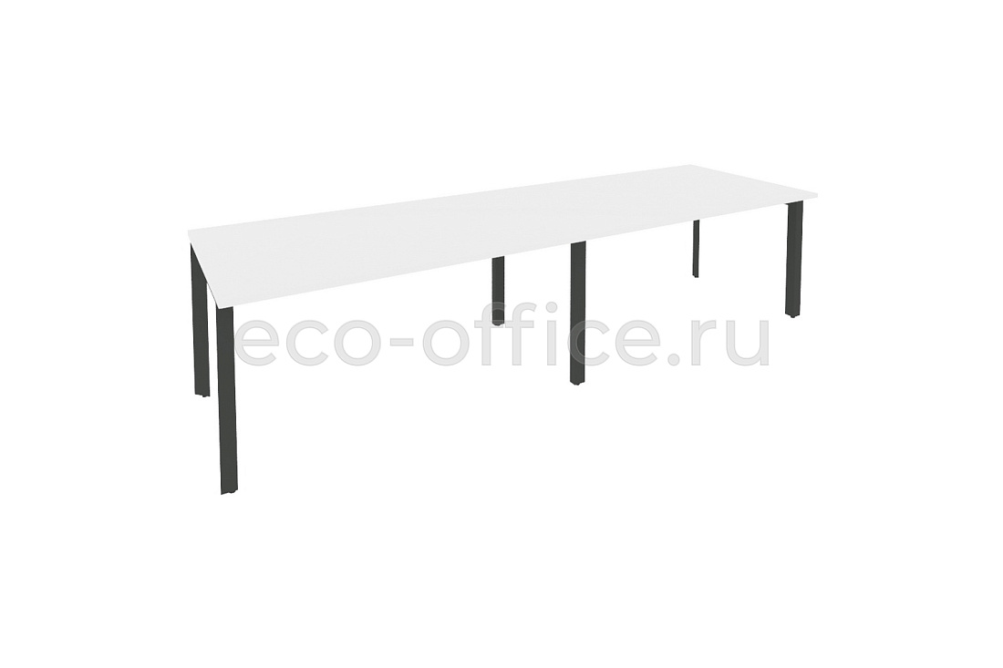Стол переговорный (2 столешницы) ONIX O.MP-PRG-2.4 Белый Бриллиант / Антрацит металл  купить в Челябинске