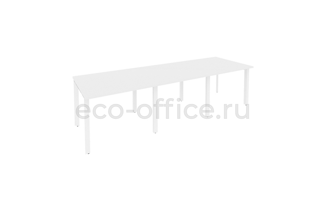 Стол переговорный (3 столешницы) ONIX O.MP-PRG-3.1 Белый Бриллиант / Белый металл  купить в Челябинске
