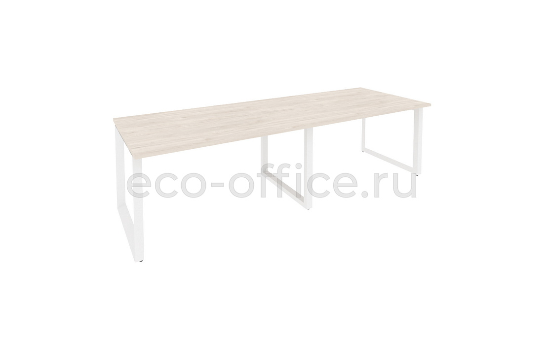 Стол переговорный (2 столешницы) ONIX O.MO-PRG-2.3 Денвер Светлый / Белый металл  купить в Челябинске