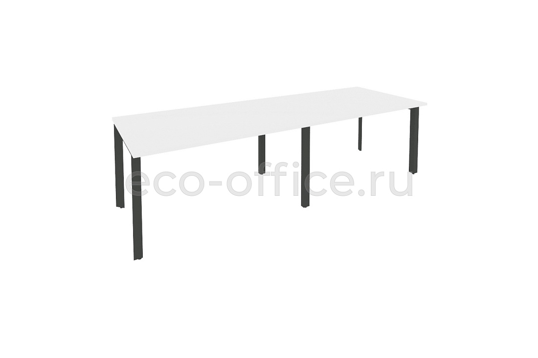Стол переговорный (2 столешницы) ONIX O.MP-PRG-2.3 Белый Бриллиант / Антрацит металл  купить в Челябинске