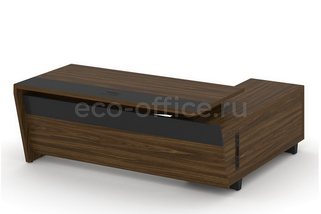 Стол руководителя с опорной тумбой CORNER COR.SRT-20(L) Орех Лоренцо купить в Челябинске