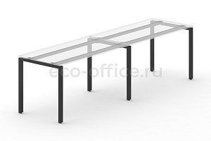 Металлокаркас на П-образных опорах 60x30 для рабочей станции 2000*720 Черный металл фото