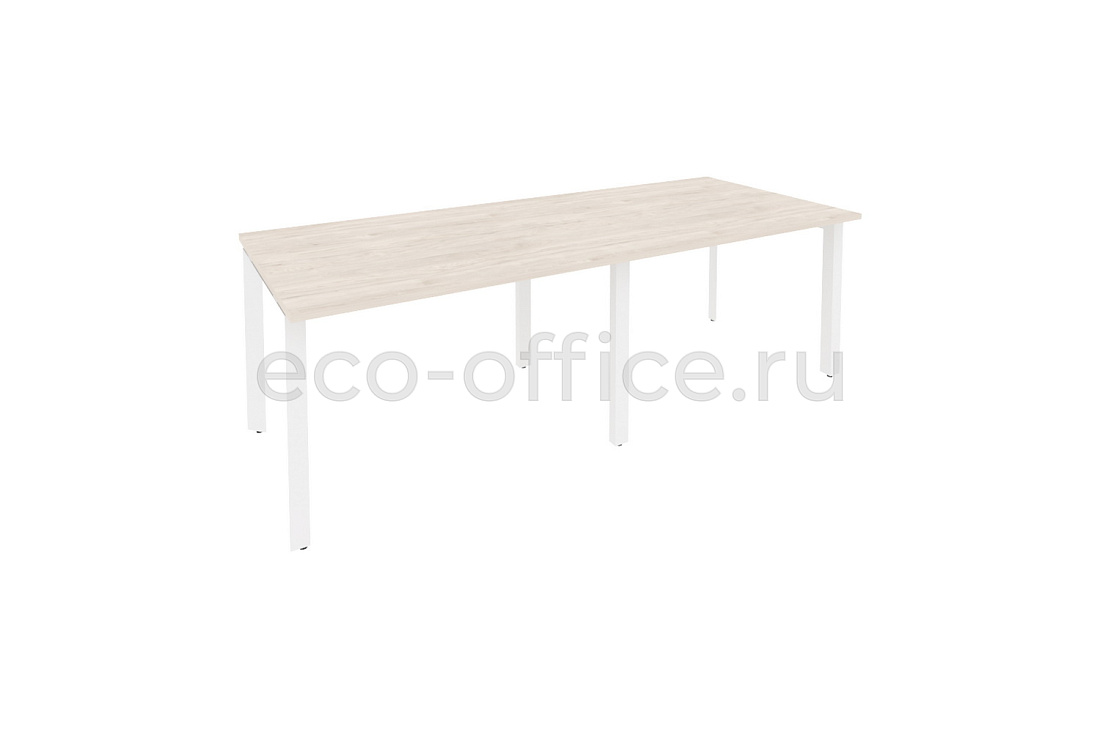 Стол переговорный (2 столешницы) ONIX O.MP-PRG-2.2 Денвер Светлый / Белый металл  купить в Челябинске