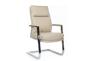 Конференц-кресло RV Chair LEON-SF D916 Кремовая экокожа фото