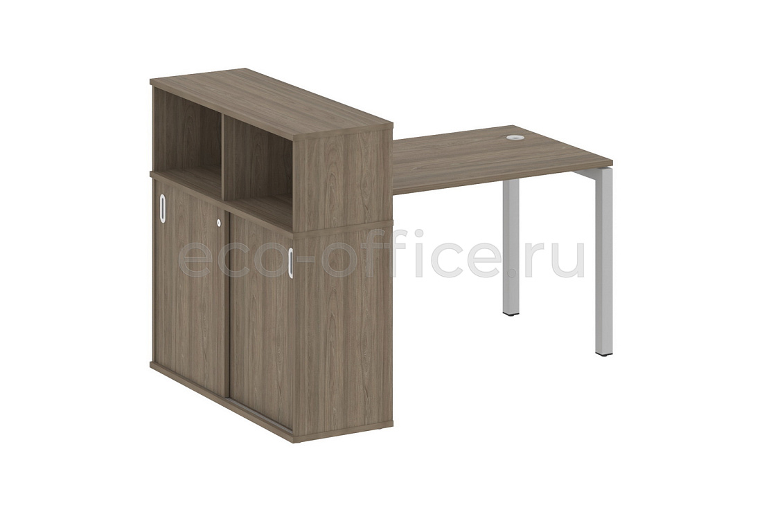 Стол письменный с опорным шкафом-купе METAL SYSTEM QUATTRO 5x5 50БП.РС-СШК-3.2 Вяз Благородный / Серый металл купить в Челябинске