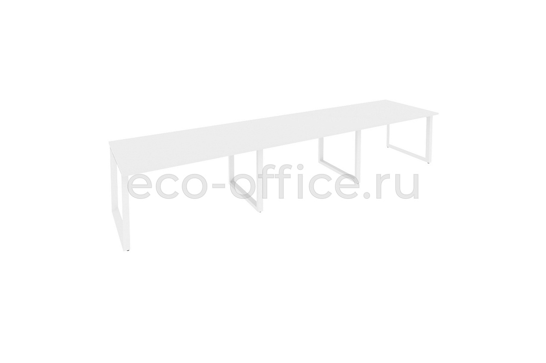 Стол переговорный (3 столешницы) ONIX O.MO-PRG-3.3 Белый Бриллиант / Белый металл  купить в Челябинске