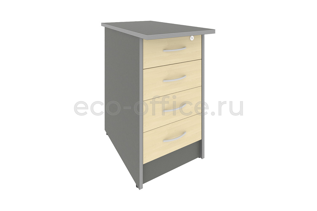 Тумба приставная 4 ящика RIVA А.ТП-4.2F-S Клён-металлик купить в Челябинске