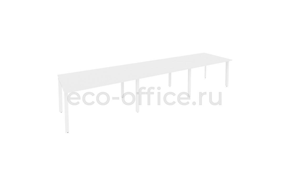 Стол переговорный (3 столешницы) ONIX O.MP-PRG-3.3 Белый Бриллиант / Белый металл  купить в Челябинске