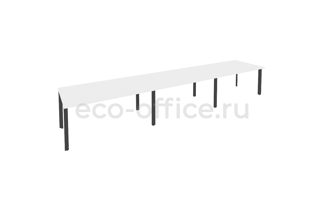 Стол переговорный (3 столешницы) ONIX O.MP-PRG-3.4 Белый Бриллиант / Антрацит металл  купить в Челябинске